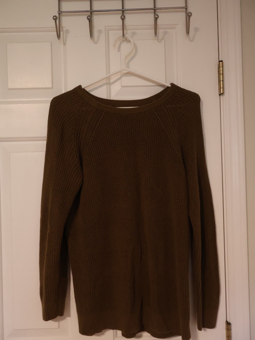 Olive Green Longline Women's Sweater